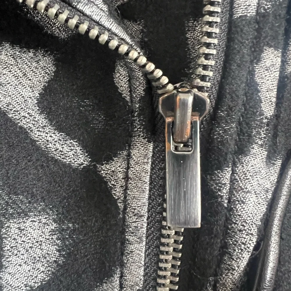DVF animal print wool and leather moto jacket - Picture 3 of 6